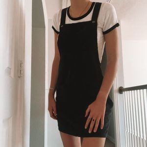 Nasty Gal Black Corduroy Overall Dress